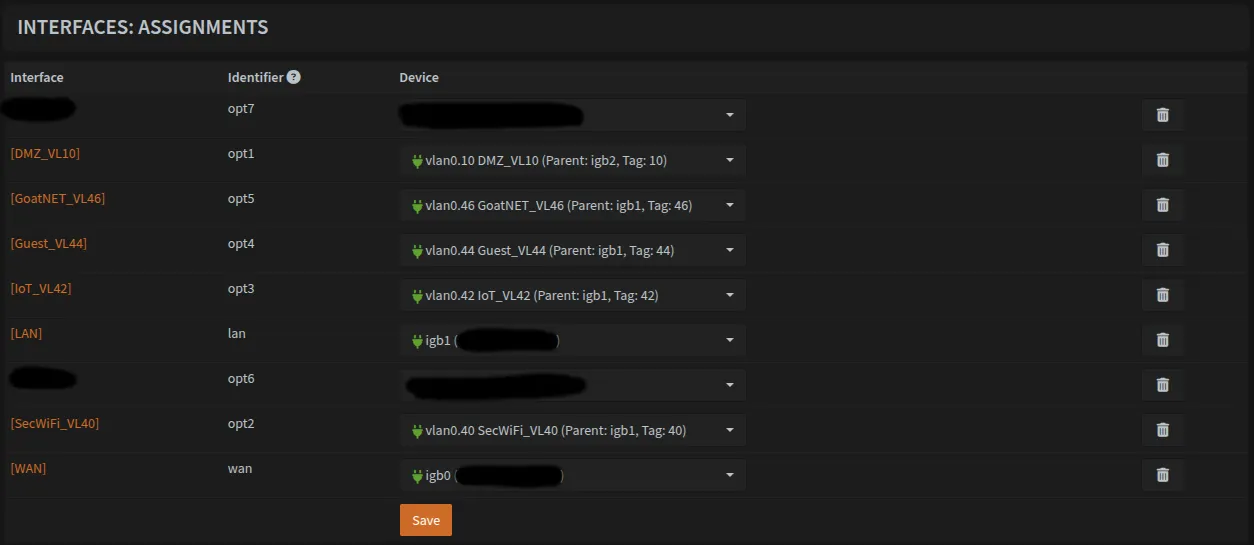 Interface Assignment Screenshot